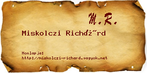 Miskolczi Richárd névjegykártya